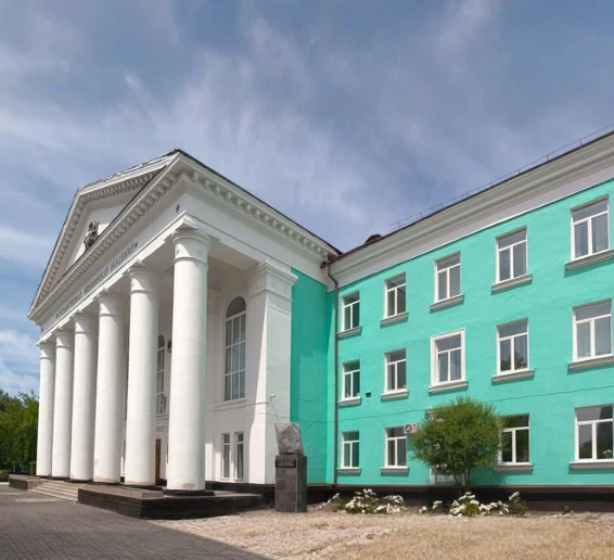 The entrance of Amur State Medical Academy, located in Russia's Far East near the Chinese border. Established in 1952, it is known for its disciplined academic environment and decent clinical exposure. The university offers an MBBS program recognized by NMC and WHO, with courses available in both English and Russian.