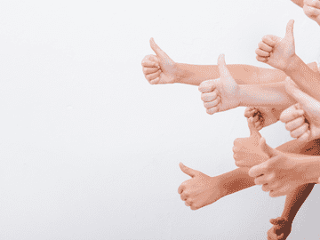 Multiple hands showing thumbs up symbolizing Asian Medical Institute ranking 2024-25 with country rank 30 and world ranking 11832, reflecting student approval and global recognition.