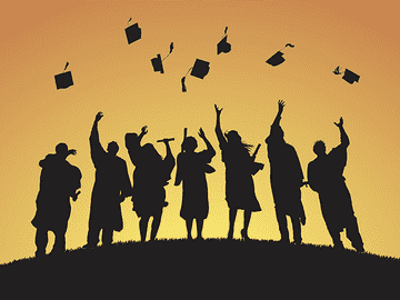 Graduating students celebrating with caps in air representing MBBS in Kazakhstan scholarship opportunities, highlighting affordable education with limited merit based scholarships for international students.
