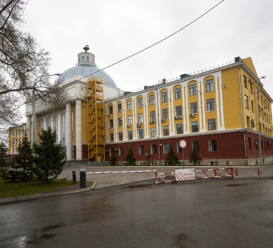 Krasnoyarsk State Medical University campus in Russia with modern academic facilities, student activities, medical laboratories, sports amenities, and an international student community.